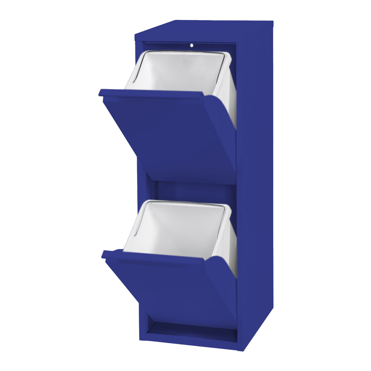 Armário de separação de resíduos sollentuna metal 2x14 l azul noite [en.casa]