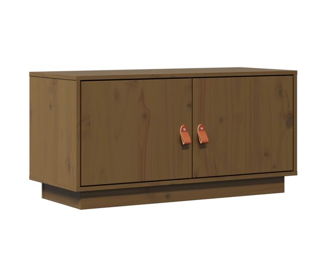 Móvel de tv - modulo de tv - armário de tv 80x34x40 cm madeira de pinho maciça castanho mel