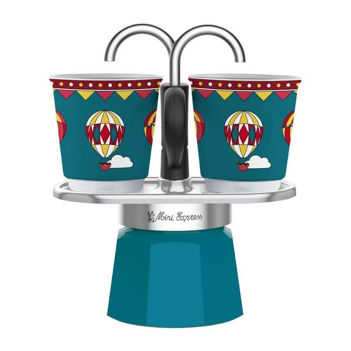 Cafetière italiana bialetti mini express winter wonderland turquesa alumínio 2 kopjes 0,9 l