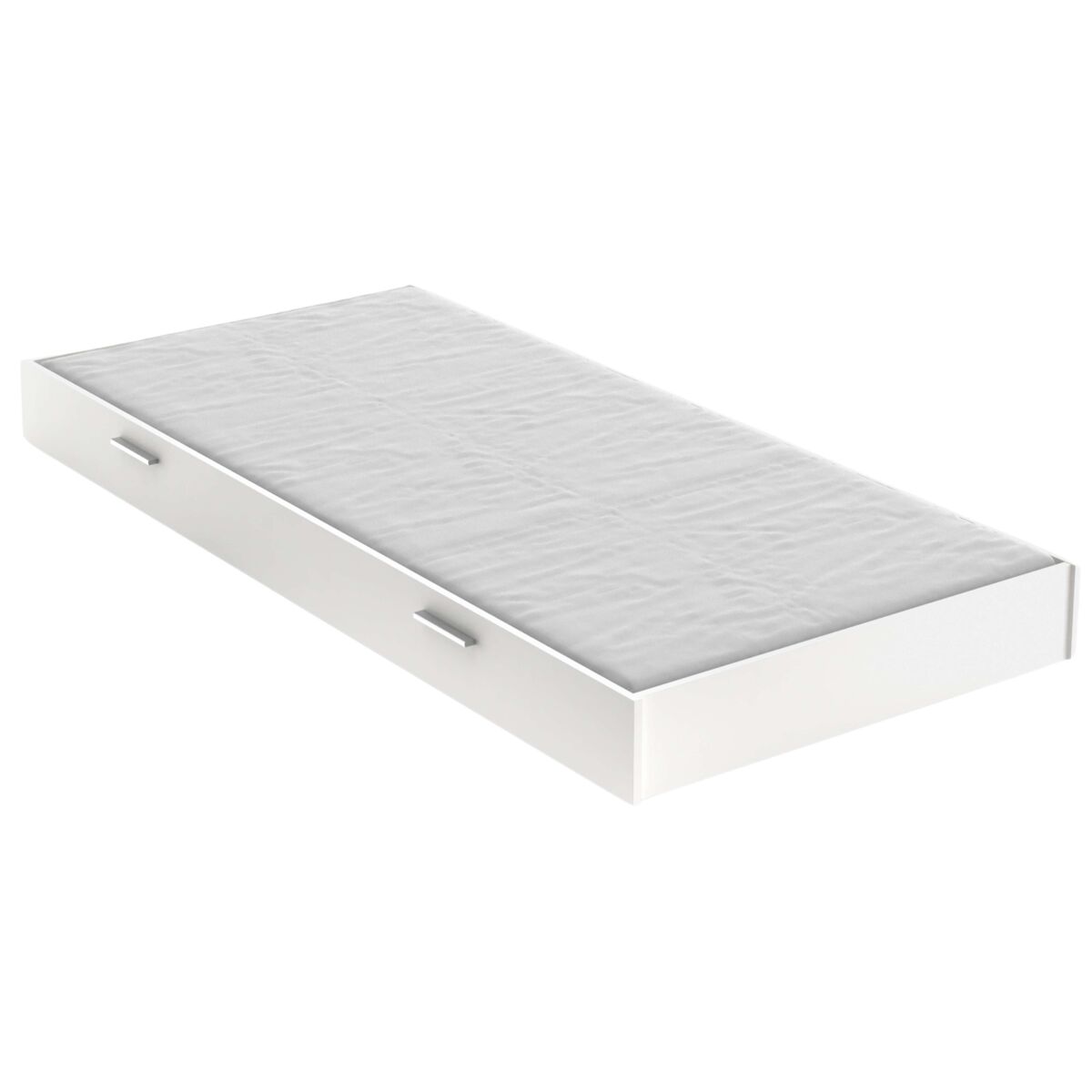 Cama life bed com gaveta inferior, quarto juvenil, cor branco fosco, 18x200x90 cm, móveis para quarto
