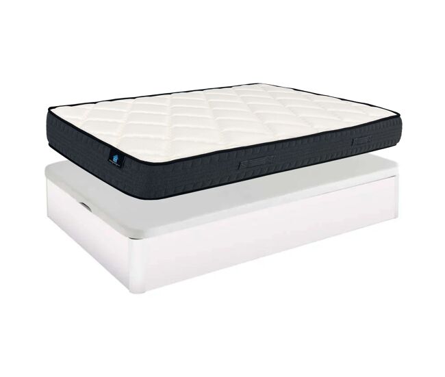 Pack descanso 135x190 cm composto por canapé e colchão alpha na cor blanche