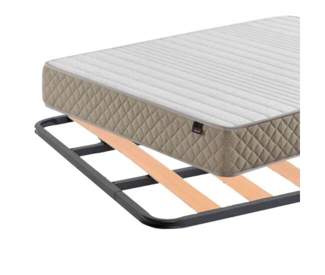 Pacote de descanso de baixo custo 2 completo com base de cama de prateleira fina e colchão básico 90x190 cm