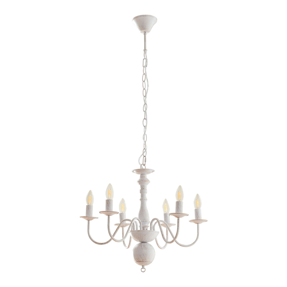 Lustre berkeley 6 luzes e14 metal vintage branco [lux.pro]