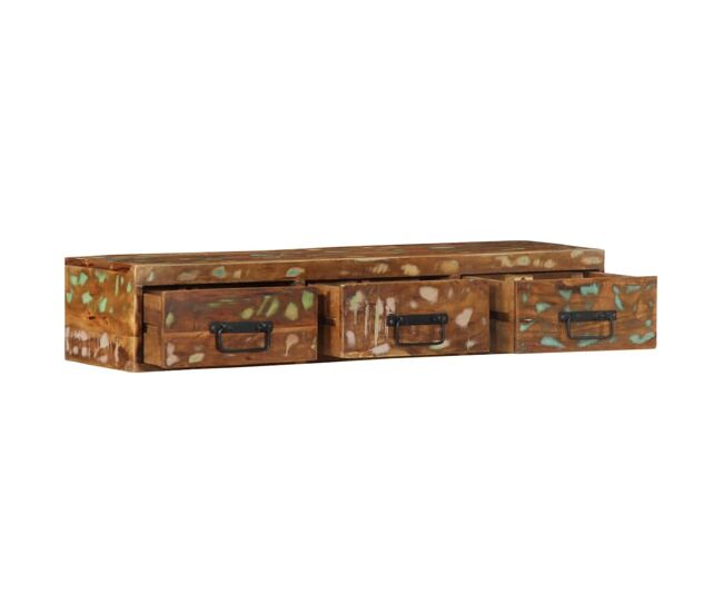 Armário de tv - móvel de tv para parede 100x30x19cm madeira recuperada maciça