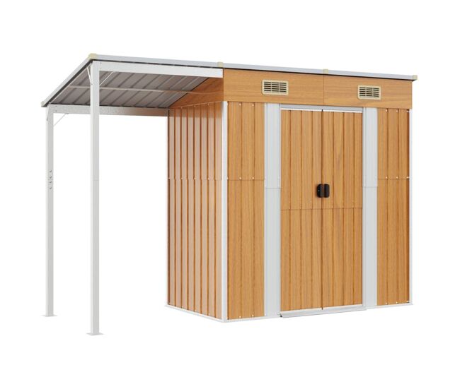 Galpão de jardim cabana galpão casa de armazenamento galpão externo galpão de ferramentas para serviços pesados com telhado transparente estendido