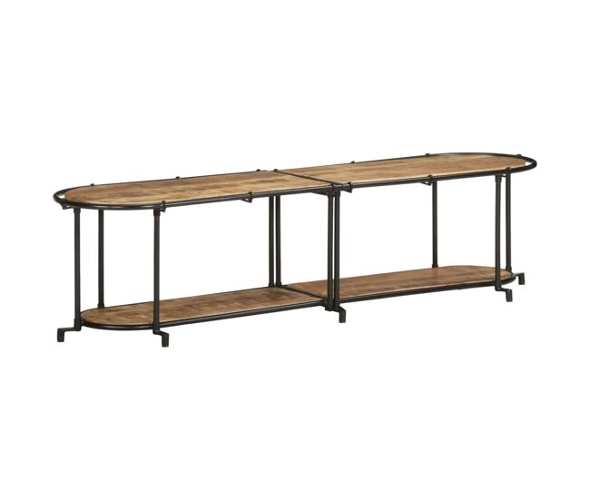 Móvel de tv - modulo de tv - armário de tv 160x42x40 cm madeira de mangueira áspera maciça
