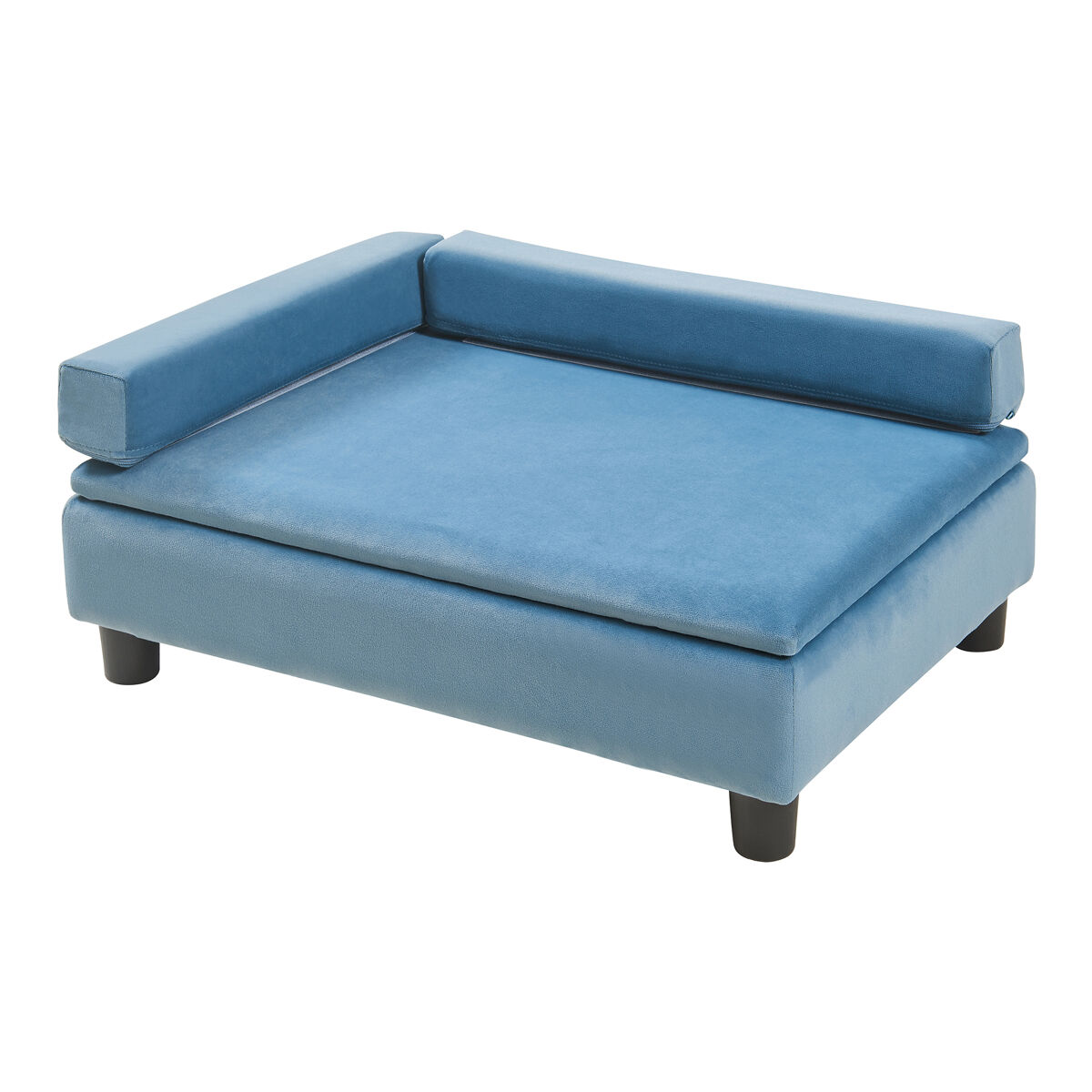 Cama para cães e gatos salkonssad com compartimento de arrumação 60x45x24 cm azul [en.casa]