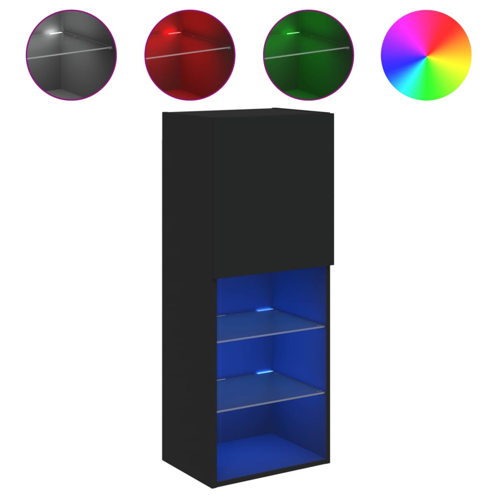 Móvel de tv - modulo de tv - armário de tv com luzes led 40,5x30x102 cm preto