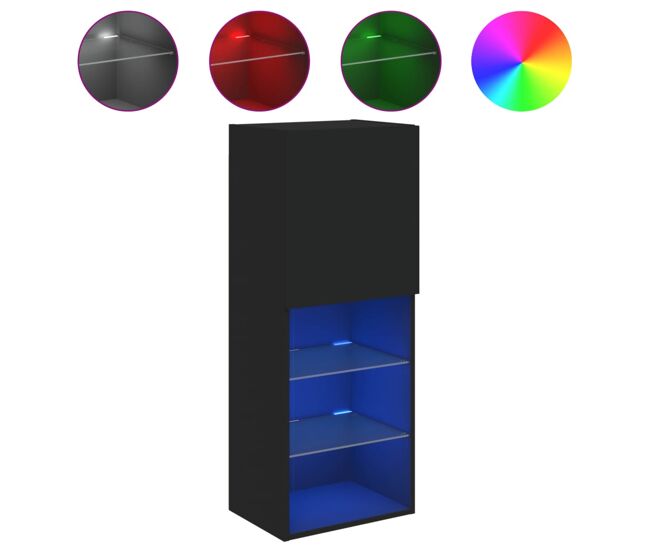 Móvel de tv - modulo de tv - armário de tv com luzes led 40,5x30x102 cm preto