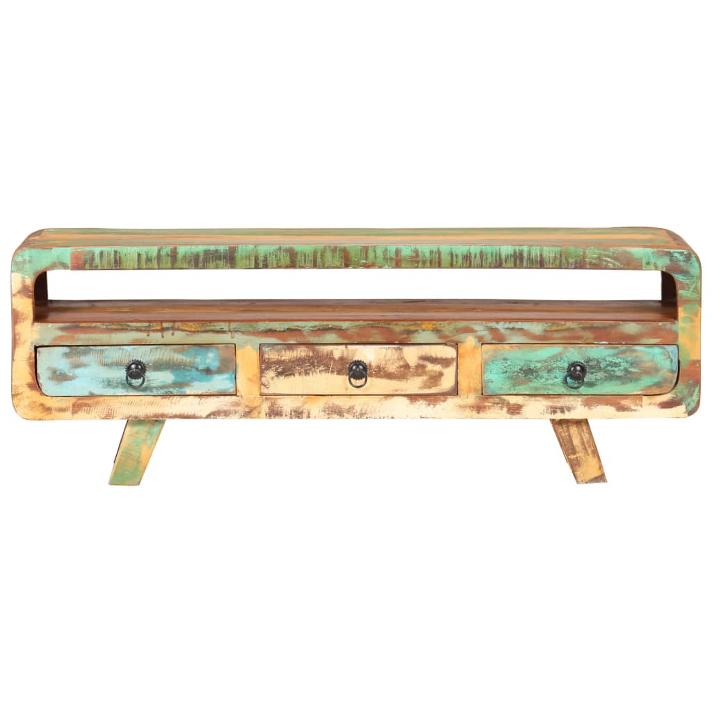Móvel de tv - modulo de tv - armário de tv 117x30x41 cm madeira recuperada maciça