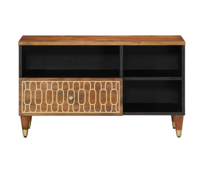 Móvel de tv - modulo de tv - armário de tv 80x33x46 cm madeira de mangueira maciça