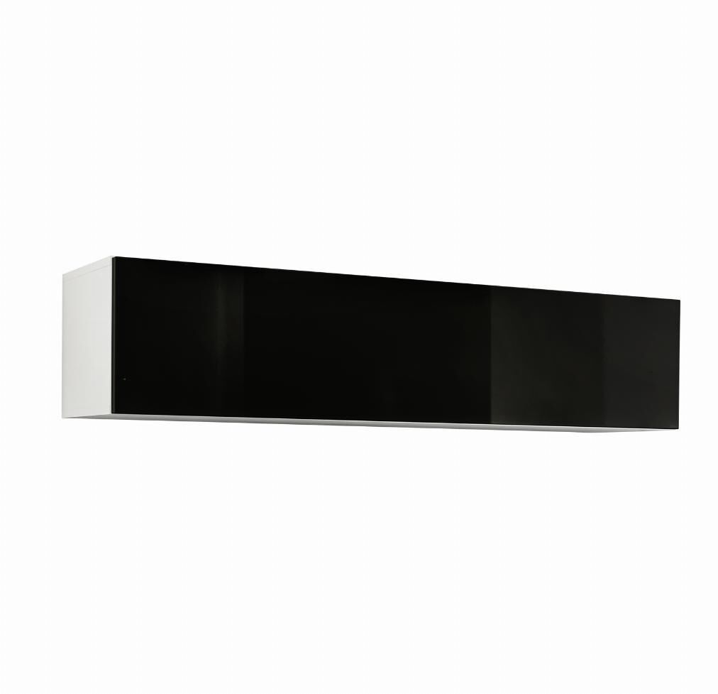 Armário suspenso sala de estar e jantar branco/preto 160x29x30 1 porta krista h-160 muebles bonitos