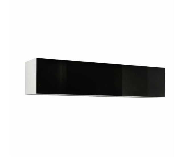Armário suspenso sala de estar e jantar branco/preto 160x29x30 1 porta krista h-160 muebles bonitos