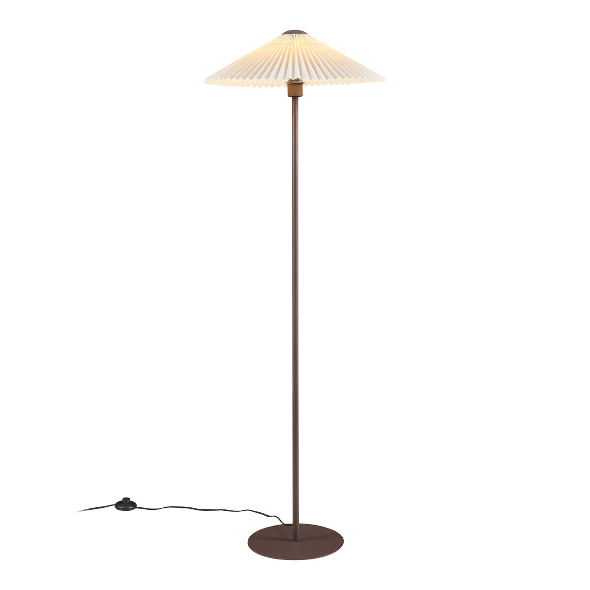 Candeeiro de pé metálico appledore 149 cm cor de castanho/branco [lux.pro]
