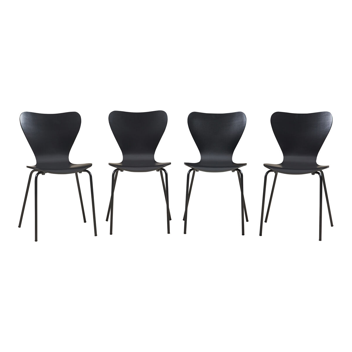 Conjunto de 4 cadeiras de jantar essunga - preto [en.casa]