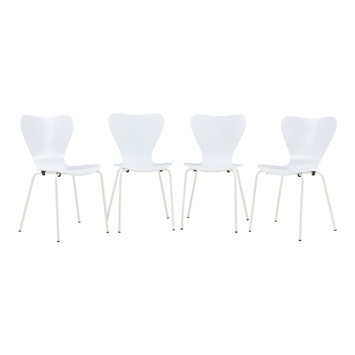 Conjunto de 4 cadeiras de jantar essunga - branco [en.casa]