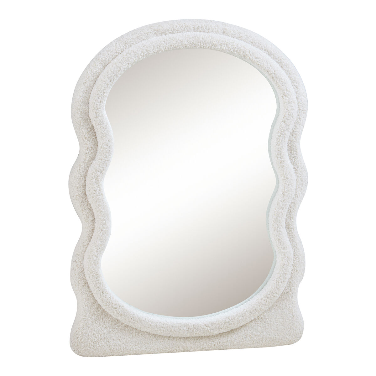 Espelho de parede brummen 80x60 cm moldura de peluche branco [en.casa]