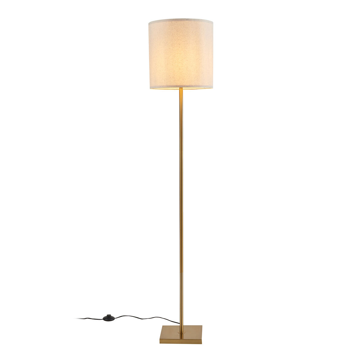 Candeeiro de pé fildholm metálica 157cm cor de latão/aparência de linho [lux.pro]