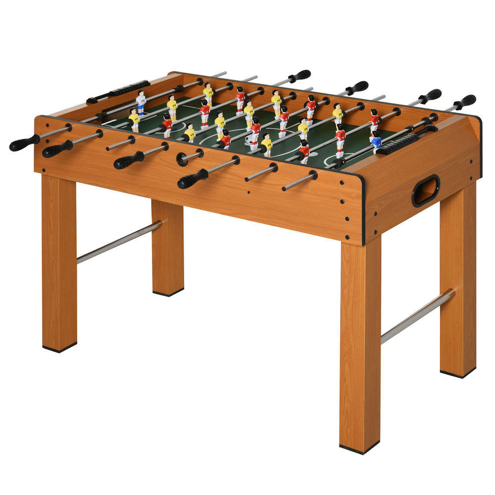 Homcom matraquilho profissional para crianças e adultos mesa de matraquilho com 8 barras e 2 bolas para casa sala de jogos 122x61x80,7 cm madeira