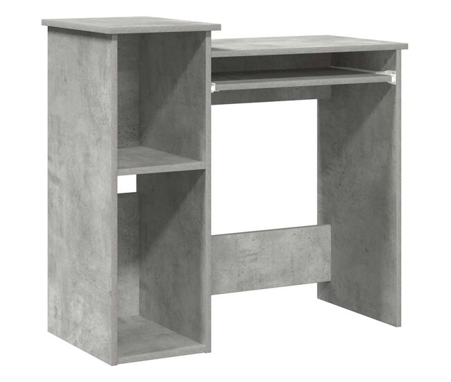 Secretária - escrivaninha de computador c/ prateleiras 84x40x78 cm contrap. cinzento cimento
