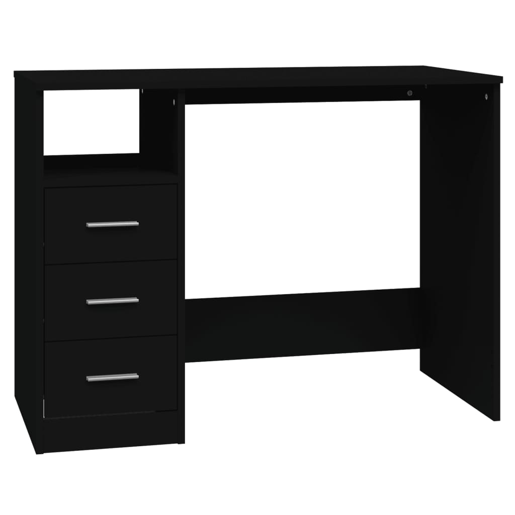 Secretária - escrivaninha de computador c/ gavetas 102x50x76 cm derivados de madeira preto