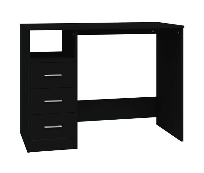 Secretária - escrivaninha de computador c/ gavetas 102x50x76 cm derivados de madeira preto