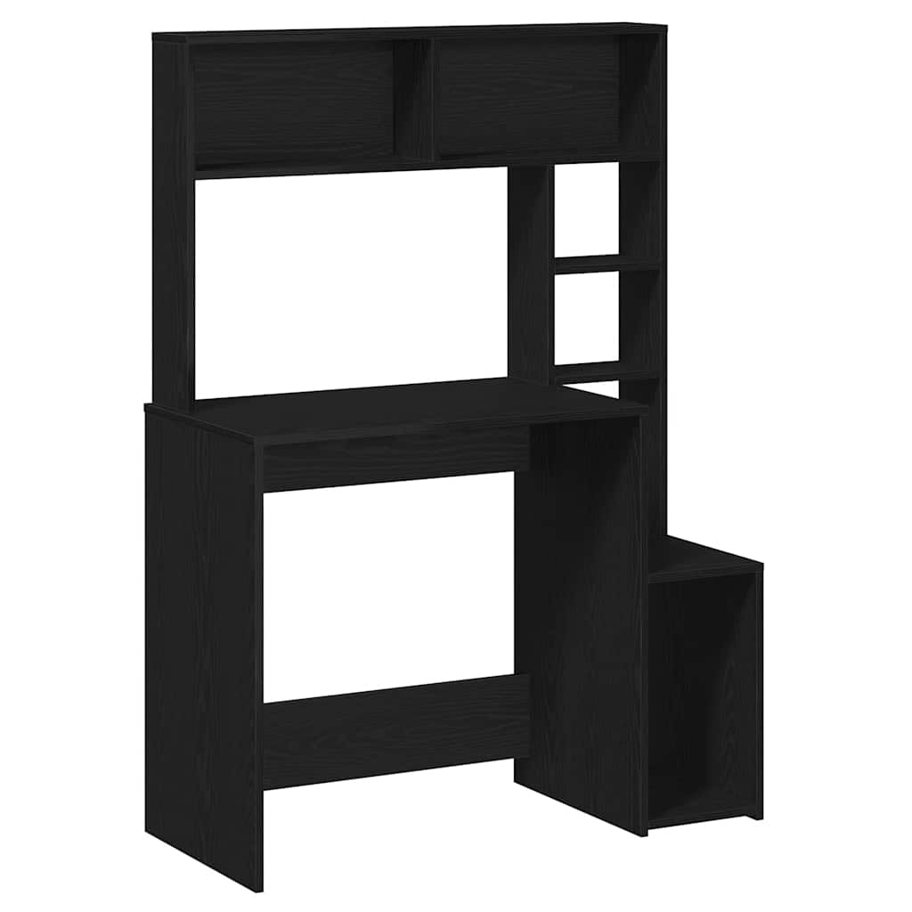 Secretária - escrivaninha de computador c/ prateleiras 100x45x140 cm derivados madeira preto