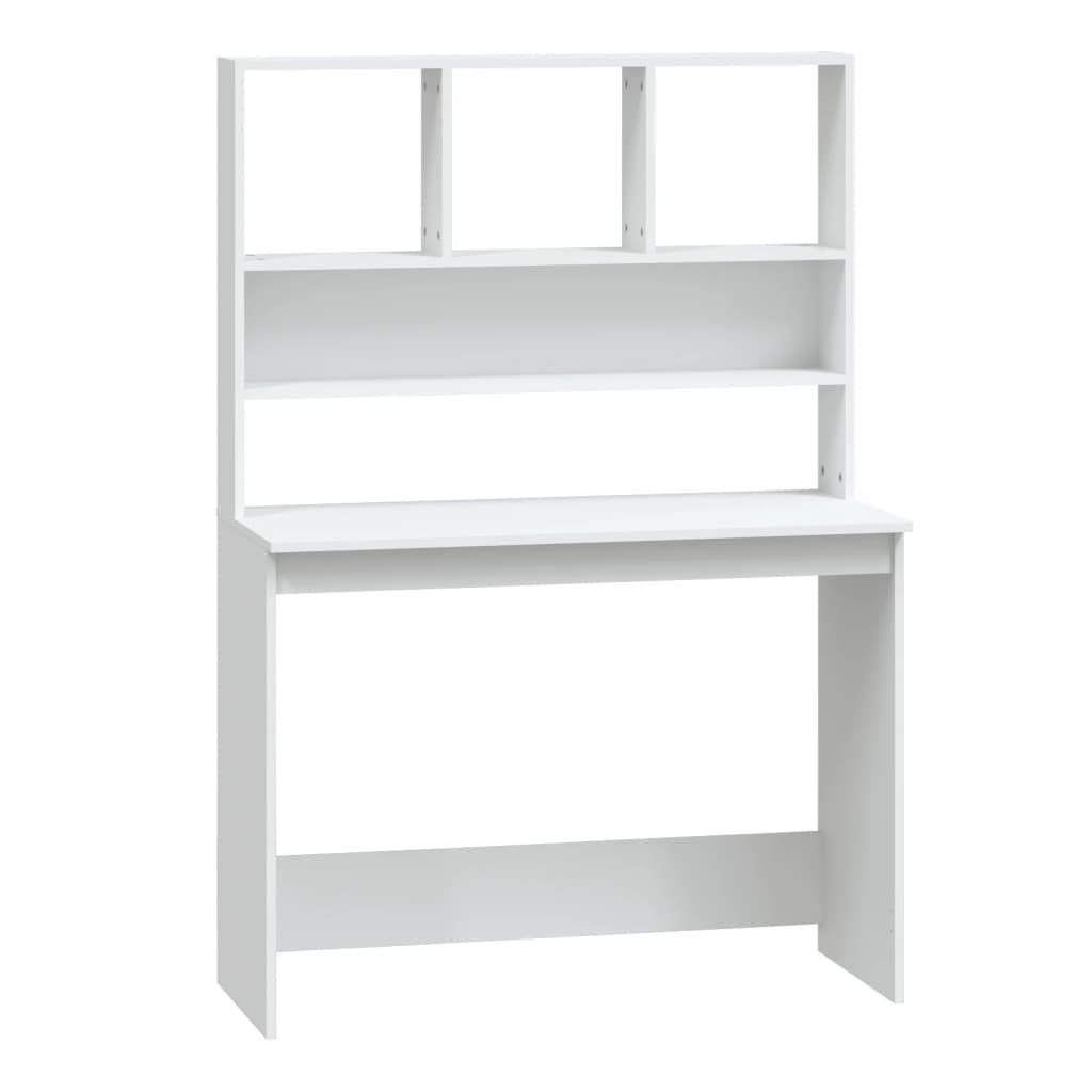 Secretária - escrivaninha de computador c/ prateleiras 102x45x148cm derivados madeira branco