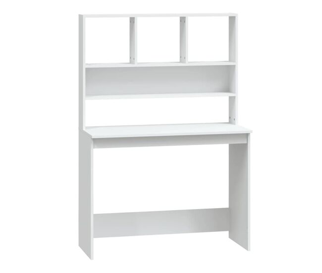 Secretária - escrivaninha de computador c/ prateleiras 102x45x148cm derivados madeira branco