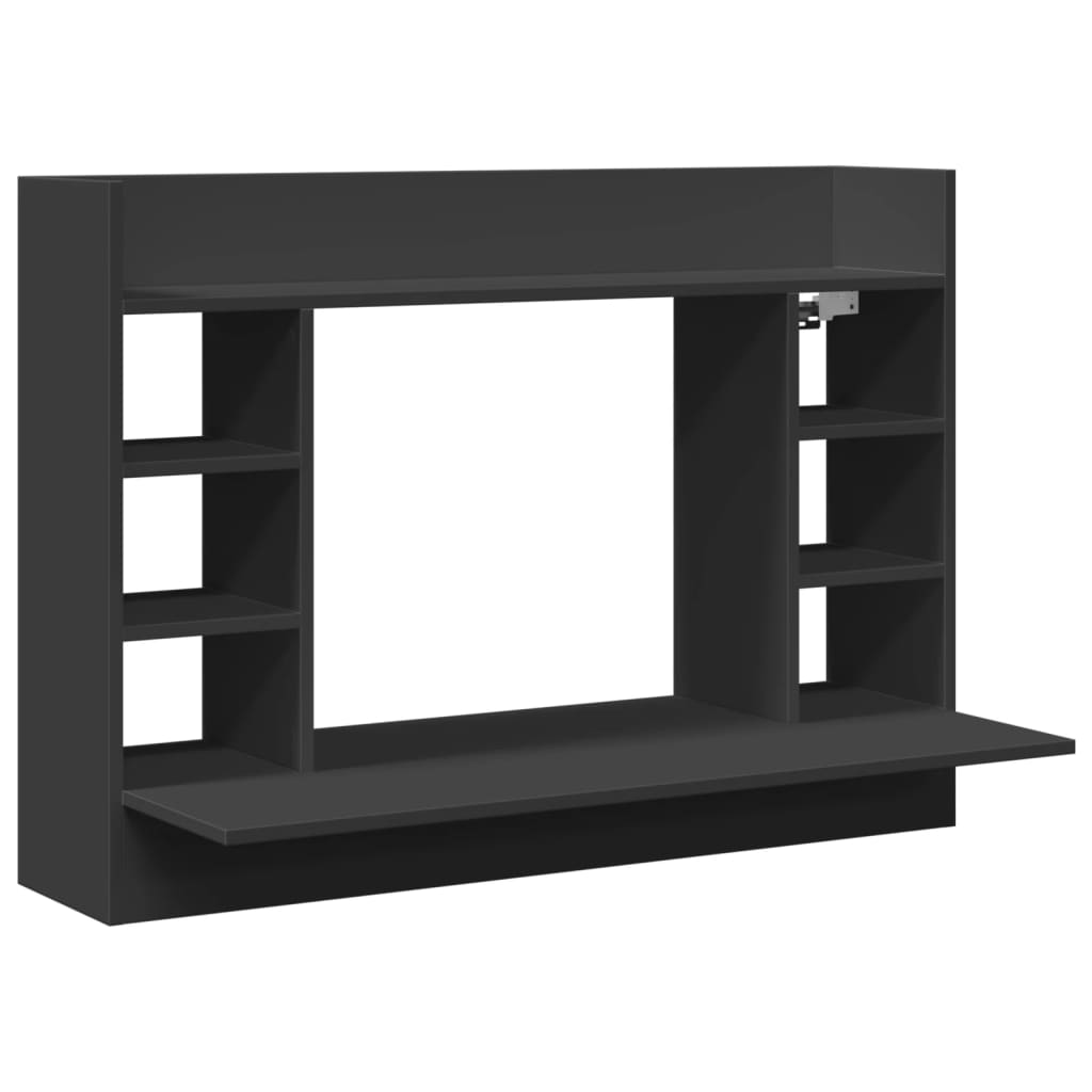 Secretária - escrivaninha de computador de parede 105x48x75 cm derivados de madeira preto