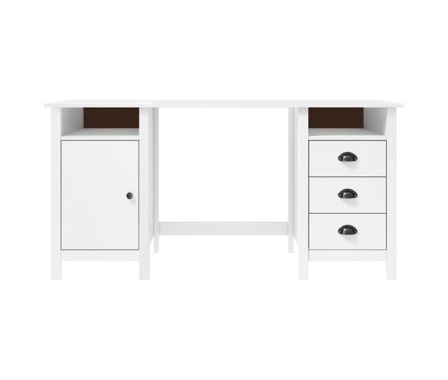 Secretária - escrivaninha de computador 150x50x74 cm pinho maciço branco