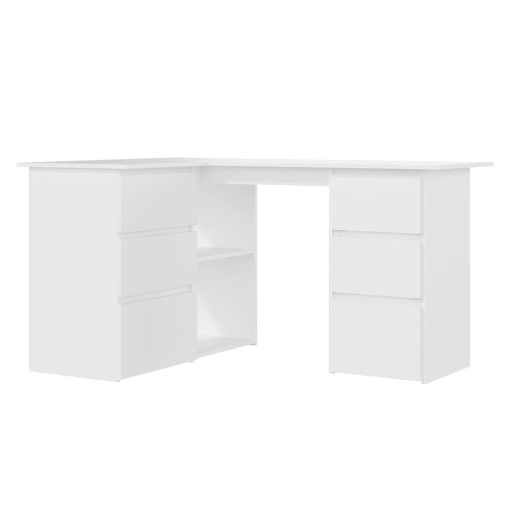 Secretária de canto - mesa de computador 145x100x76 cm derivados de madeira branco