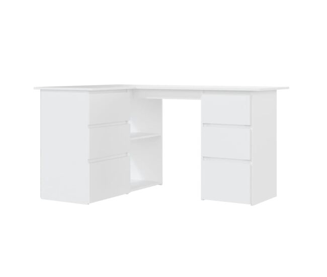 Secretária de canto - mesa de computador 145x100x76 cm derivados de madeira branco