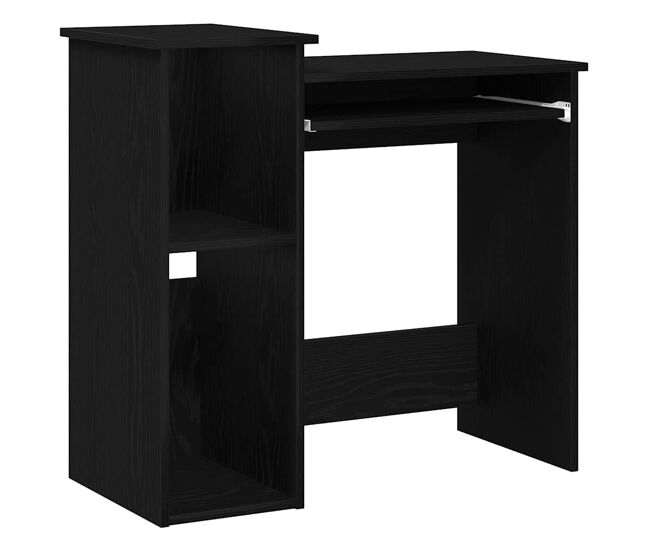 Secretária - escrivaninha de computador com prateleiras 84x40x78 cm contraplacado preto