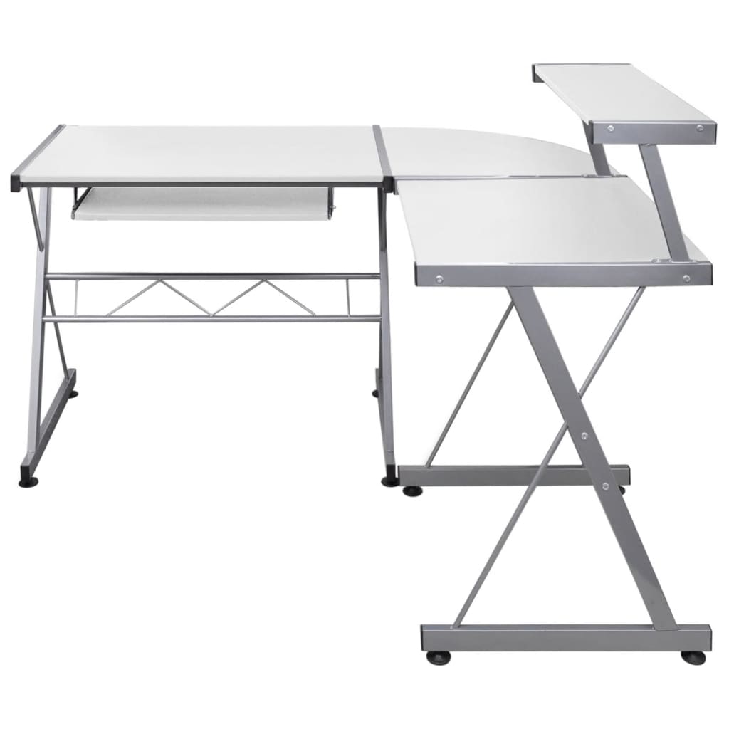 Secretária de canto - mesa de computador 132x112x99 cm derivados madeira branco