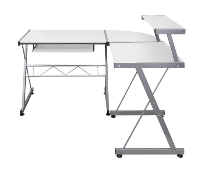 Secretária de canto - mesa de computador 132x112x99 cm derivados madeira branco