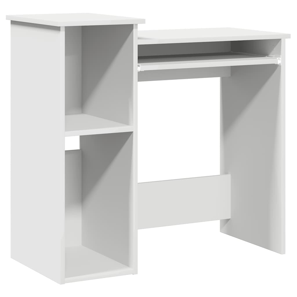 Secretária - escrivaninha de computador com prateleiras 84x40x78 cm contraplacado branco