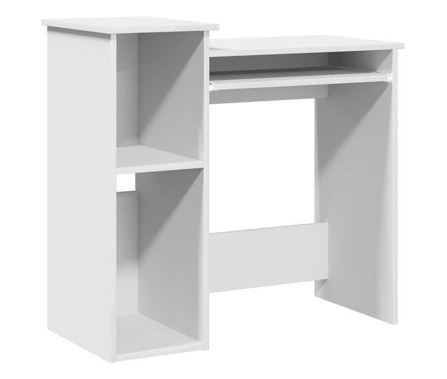 Secretária - escrivaninha de computador com prateleiras 84x40x78 cm contraplacado branco