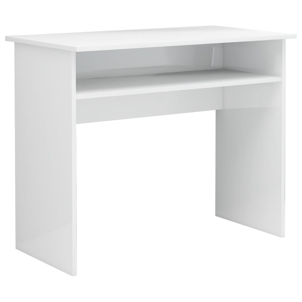 Secretária escrivaninha de computador - 90x50x74 cm derivados de madeira branco brilhante