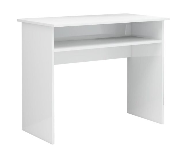 Secretária escrivaninha de computador - 90x50x74 cm derivados de madeira branco brilhante