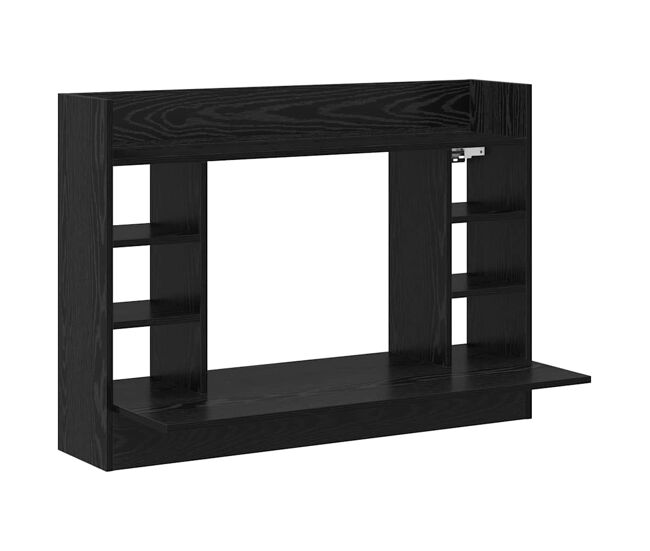 Secretária - escrivaninha de computador montada na parede carvalho preto 105 x 48 x 75 cm