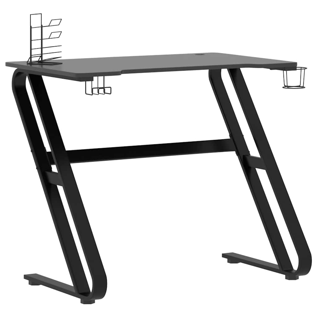 Escrivaninha de computador - mesa gaming c/ pernas em forma de zz 90x60x75 cm preto