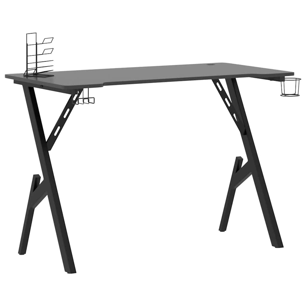 Escrivaninha de computador - mesa gaming c/ pernas em forma de y 110x60x75 cm preto