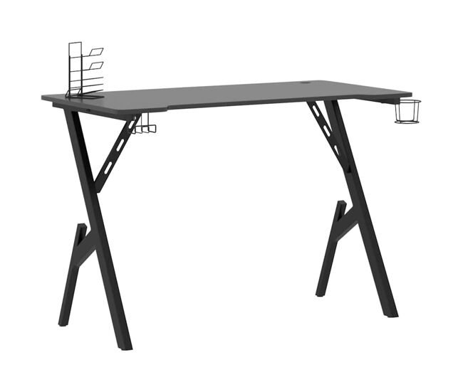 Escrivaninha de computador - mesa gaming c/ pernas em forma de y 110x60x75 cm preto