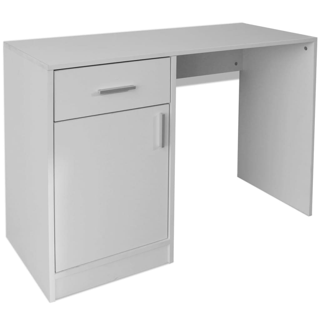 Secretária escrivaninha de computador - com gaveta e armário 100x40x73 cm branco