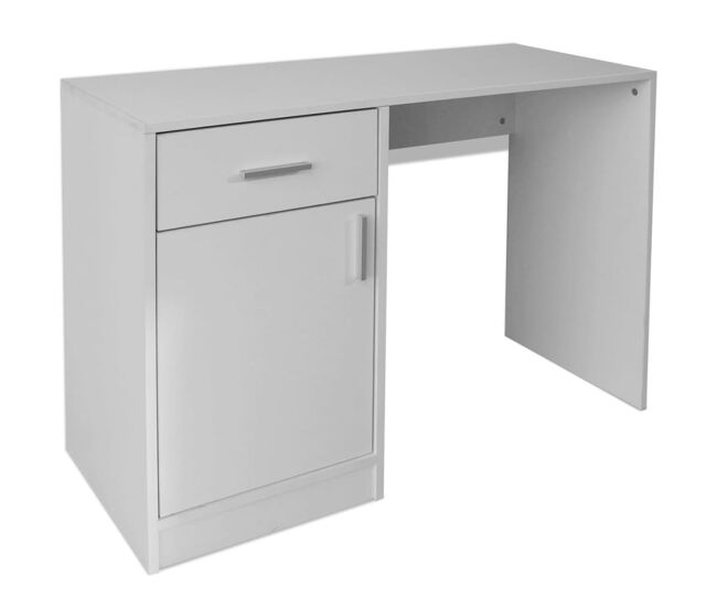 Secretária escrivaninha de computador - com gaveta e armário 100x40x73 cm branco
