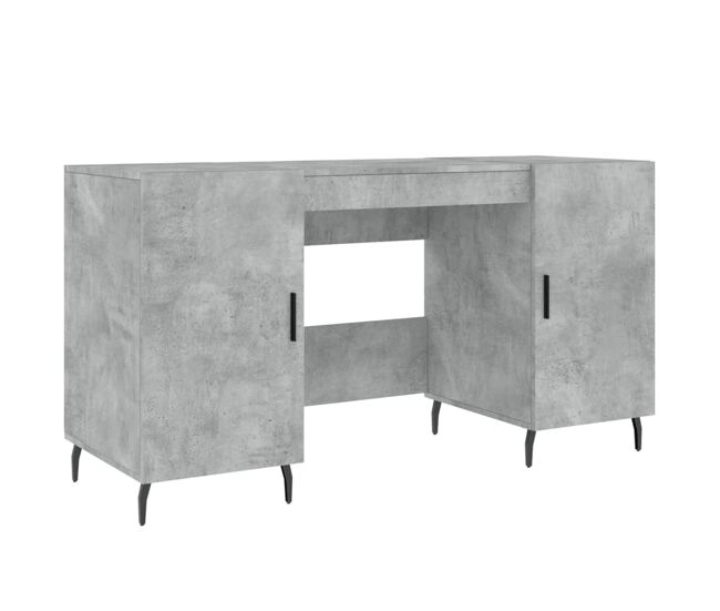 Secretária escrivaninha de computador - 140x50x75 cm derivados de madeira cinza cimento