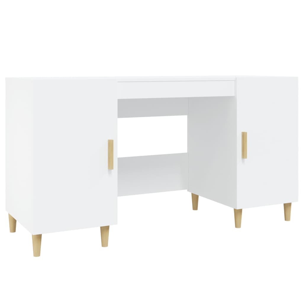 Secretária escrivaninha de computador - 140x50x75 cm derivados de madeira branco