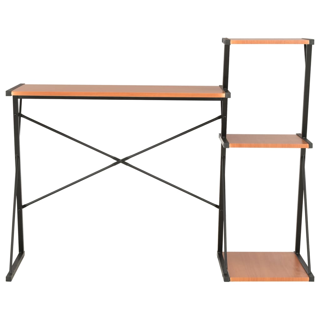 Secretária - escrivaninha de computador com prateleira 116x50x93 cm preto e castanho