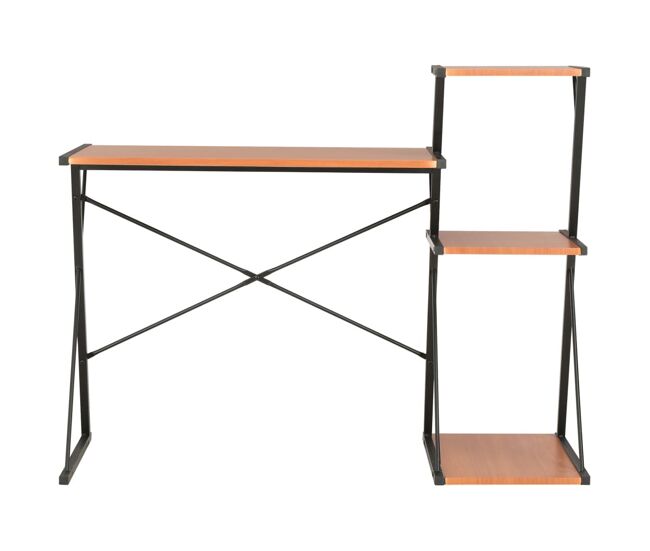 Secretária - escrivaninha de computador com prateleira 116x50x93 cm preto e castanho